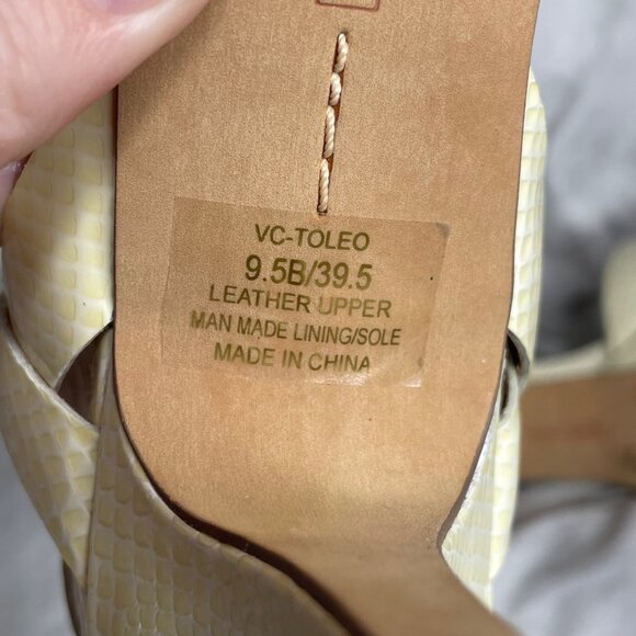 Vince Camuto 9.5 Toleo patent leather heels cream yellow - Picture 10 of 14